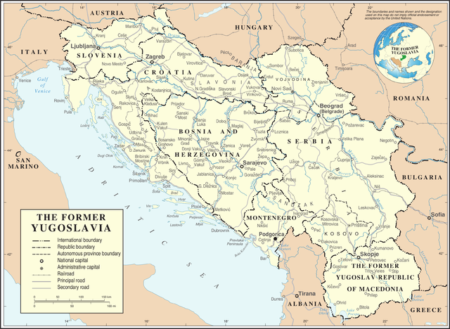 carte ex-yougoslavie slovénie
