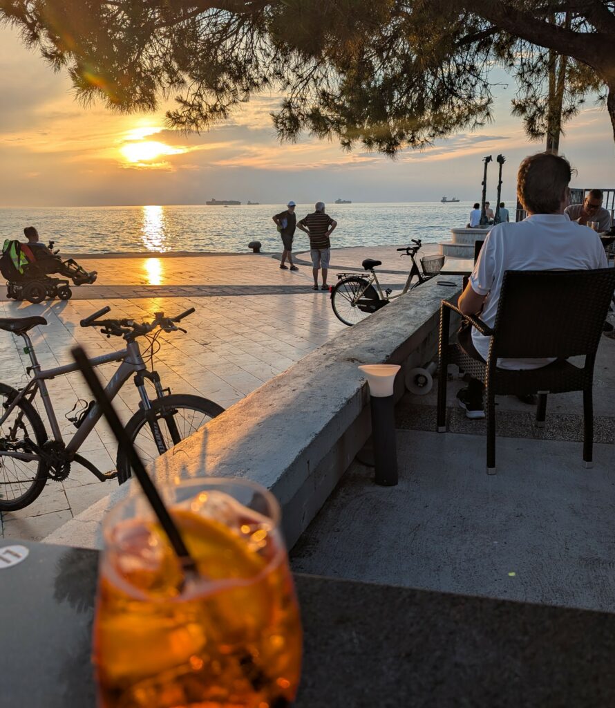 A la recherche des meilleurs endroits sur la côte slovène. ici, Strunjan. 